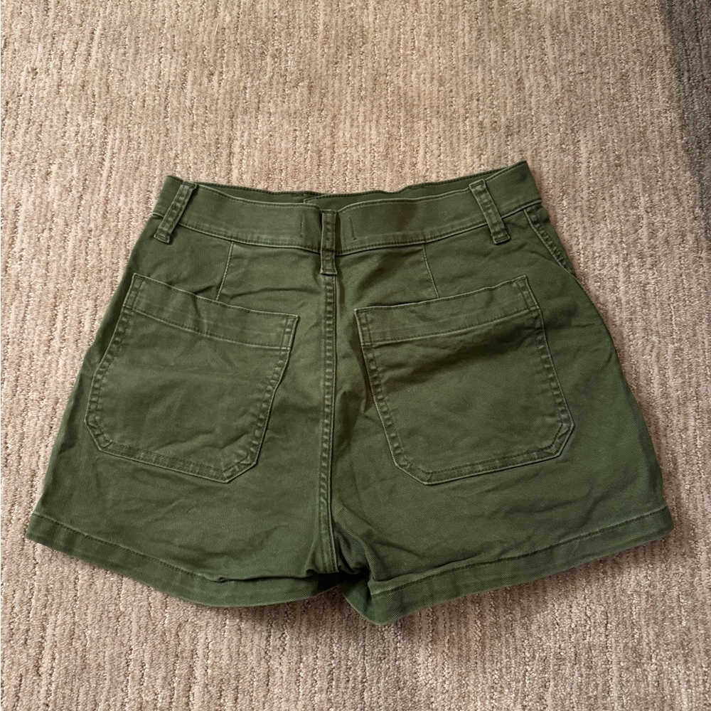 Madewell Perfect Vintage Fatigue Shorts Size 25 Olive Green High Rise - Picture 3 of 6